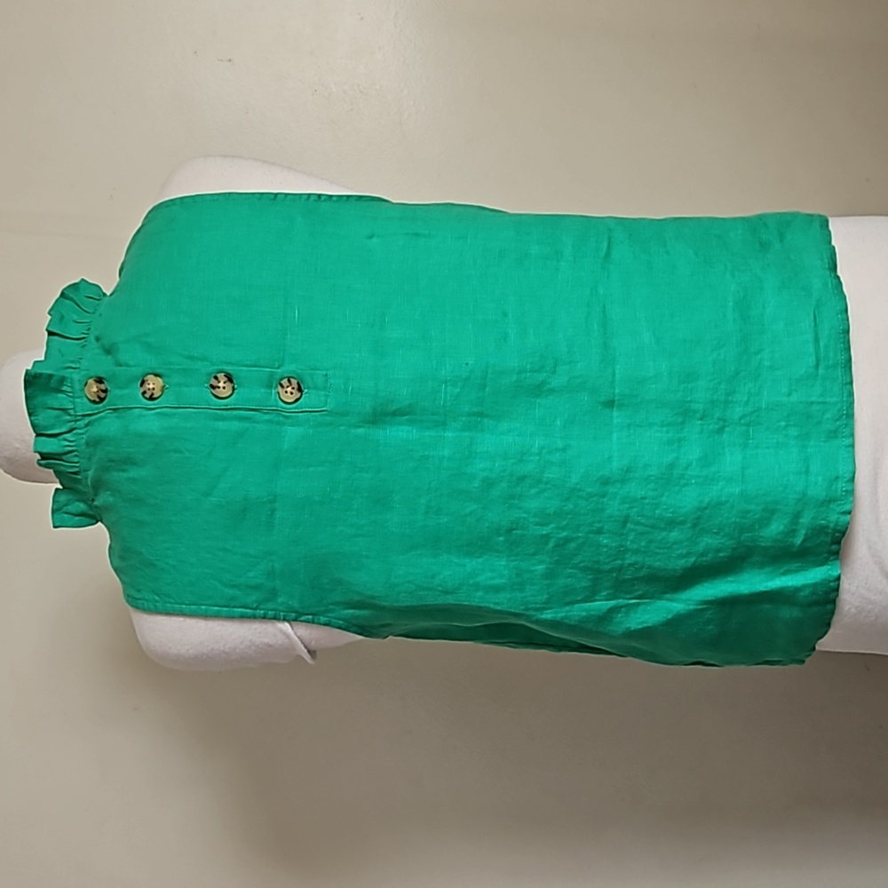 J.crew linen green sleeveless tank top size small - Picture 2 of 12